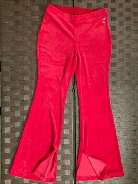 Juicy Couture Red Velour Flared Leggings for Women